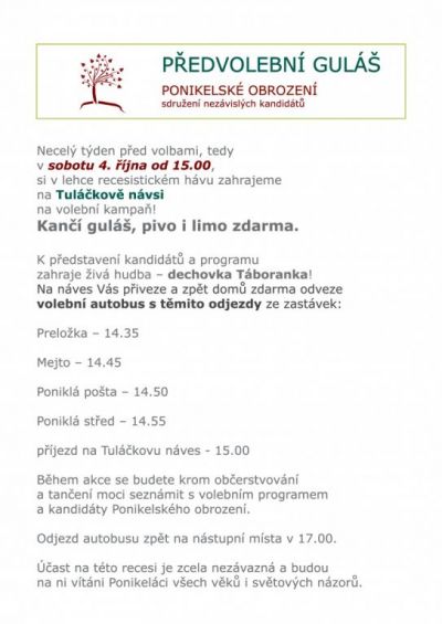Předvolební guláš - Ponikelské obrození